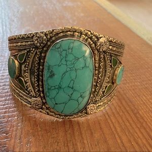 Turquoise adjustable cuff bracelet